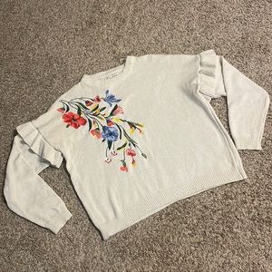 Woven Heart women’s floral embroidered sweater, size medium